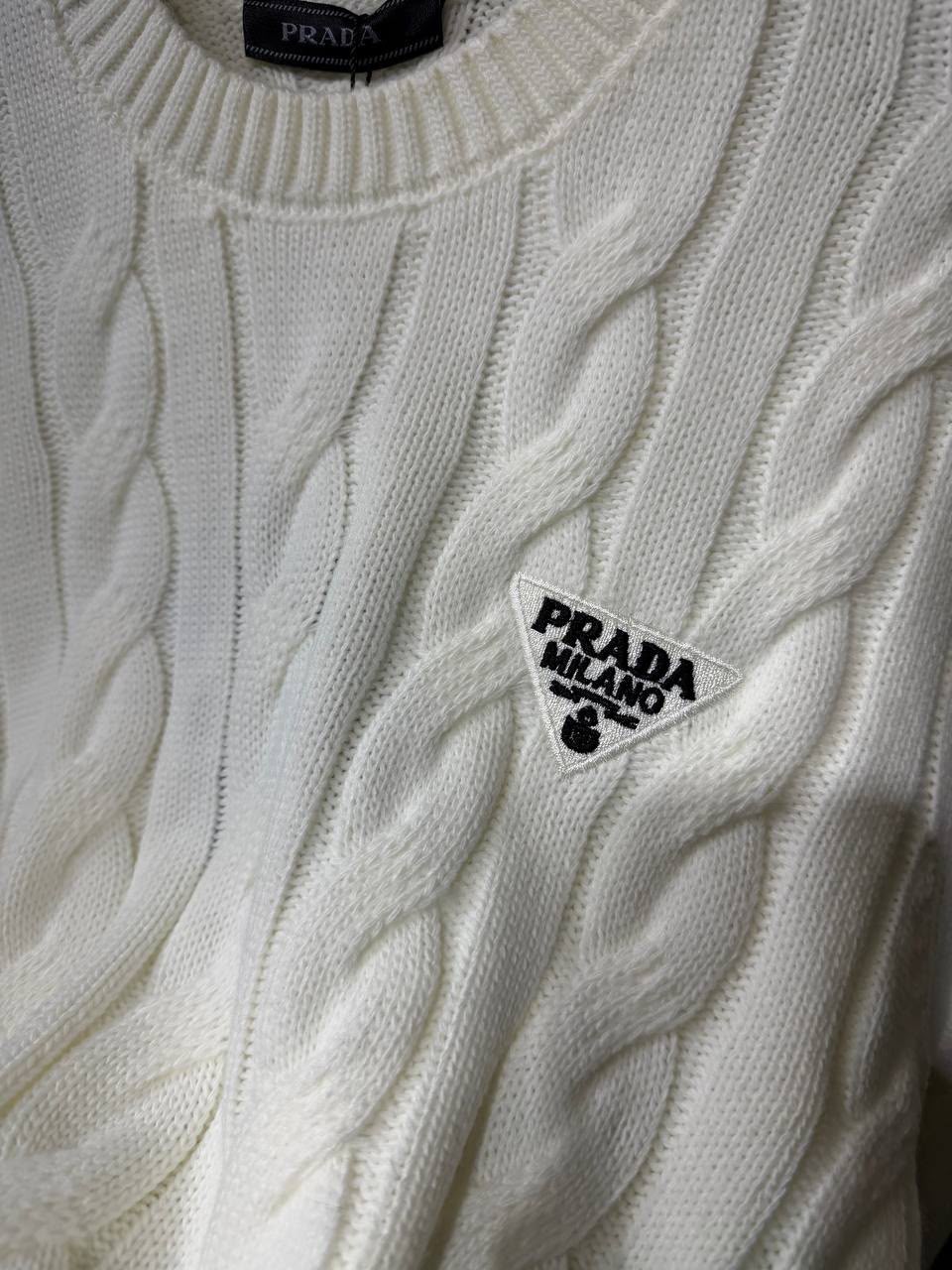 Prada Cable-Knit Sweater - Black, White