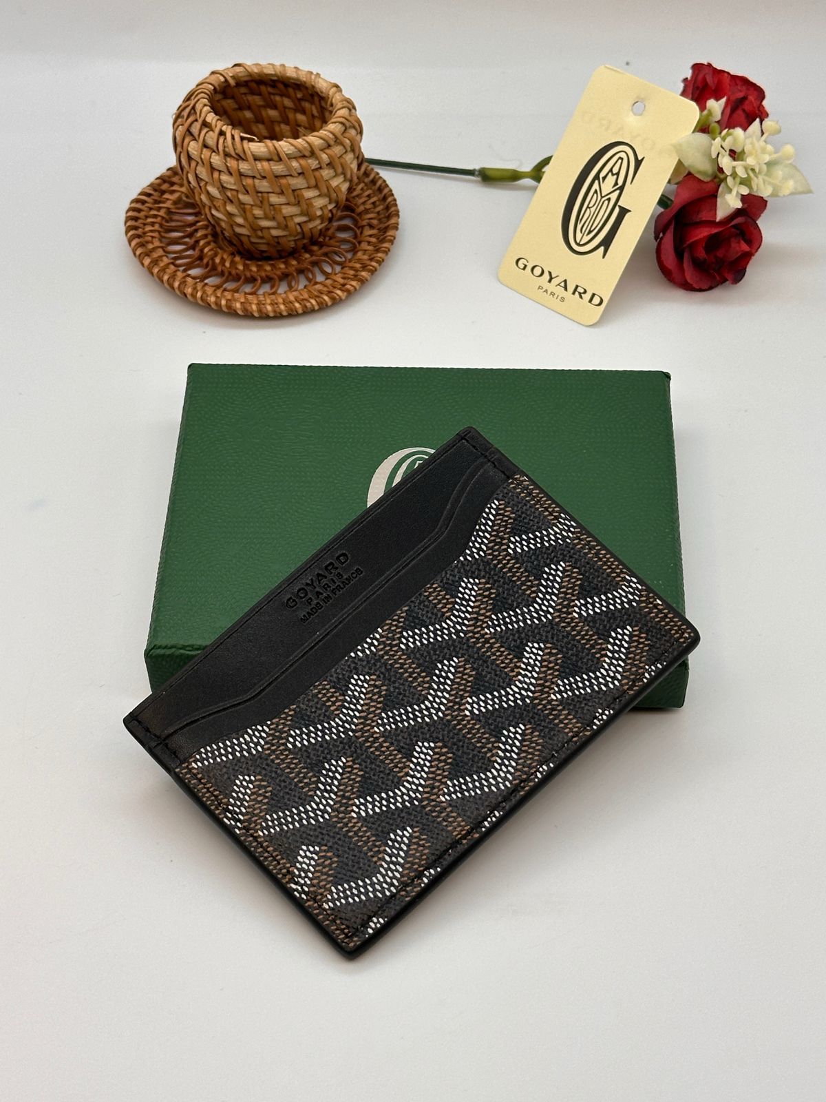 Goyard Card Holder - Black & Brown