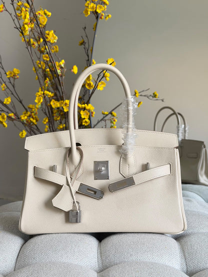 Hermès Structured Handbag - White