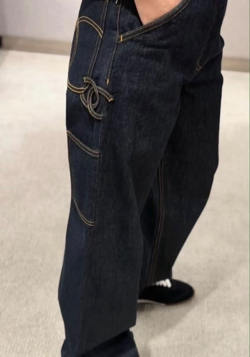 Chanel Cargo Jeans Pants - Navy