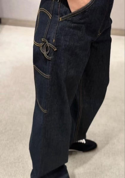 Chanel Cargo Jeans Pants - Navy
