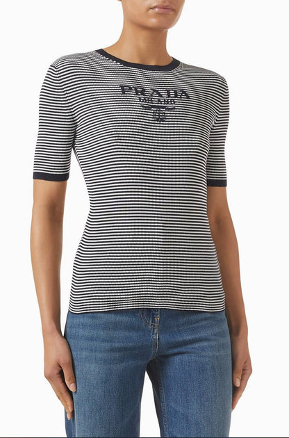 Prada Knitted T-Shirt - Black