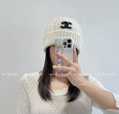 Chanel Cable Knit Beanie - White
