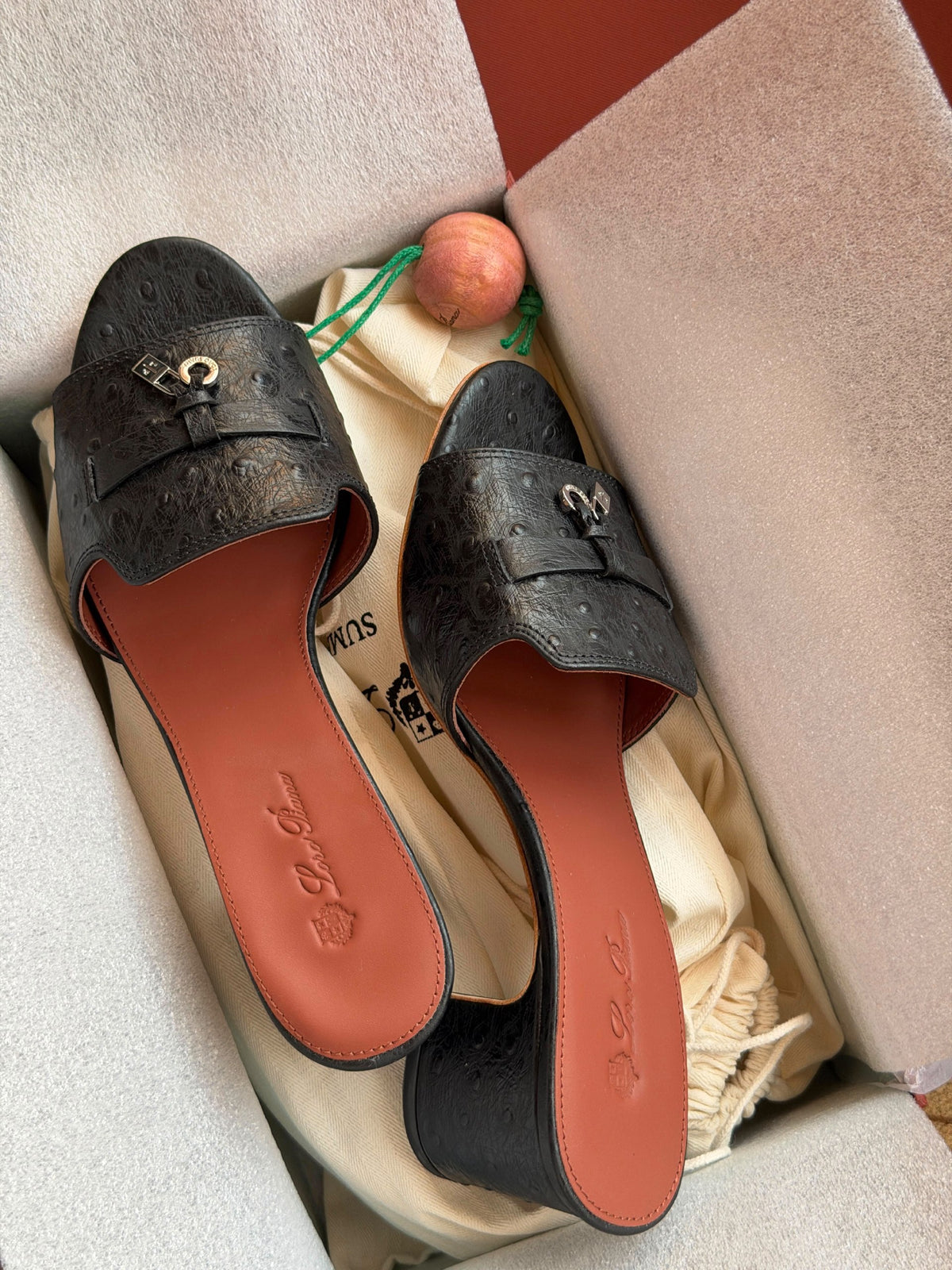 Loro Piana Heels - Black Embossed