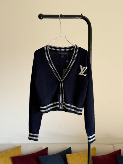 Louis Vuitton Bar-Trim Cardigan - Navy