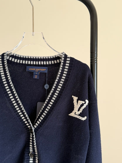 Louis Vuitton Bar-Trim Cardigan - Navy