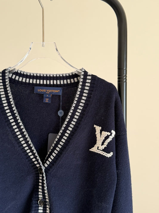 Louis Vuitton Bar-Trim Cardigan - Navy