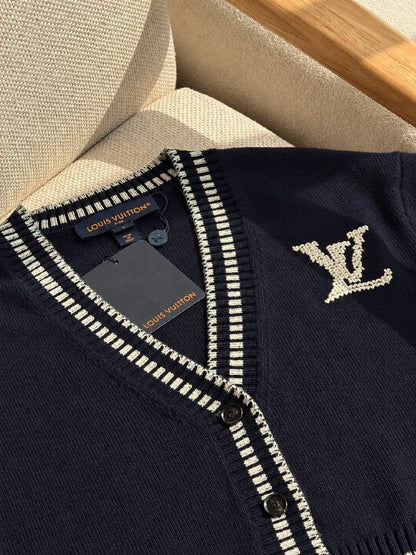 Louis Vuitton Bar-Trim Cardigan - Navy