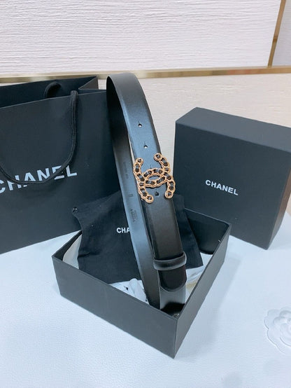Chanel Chain Buckle Belt - Black