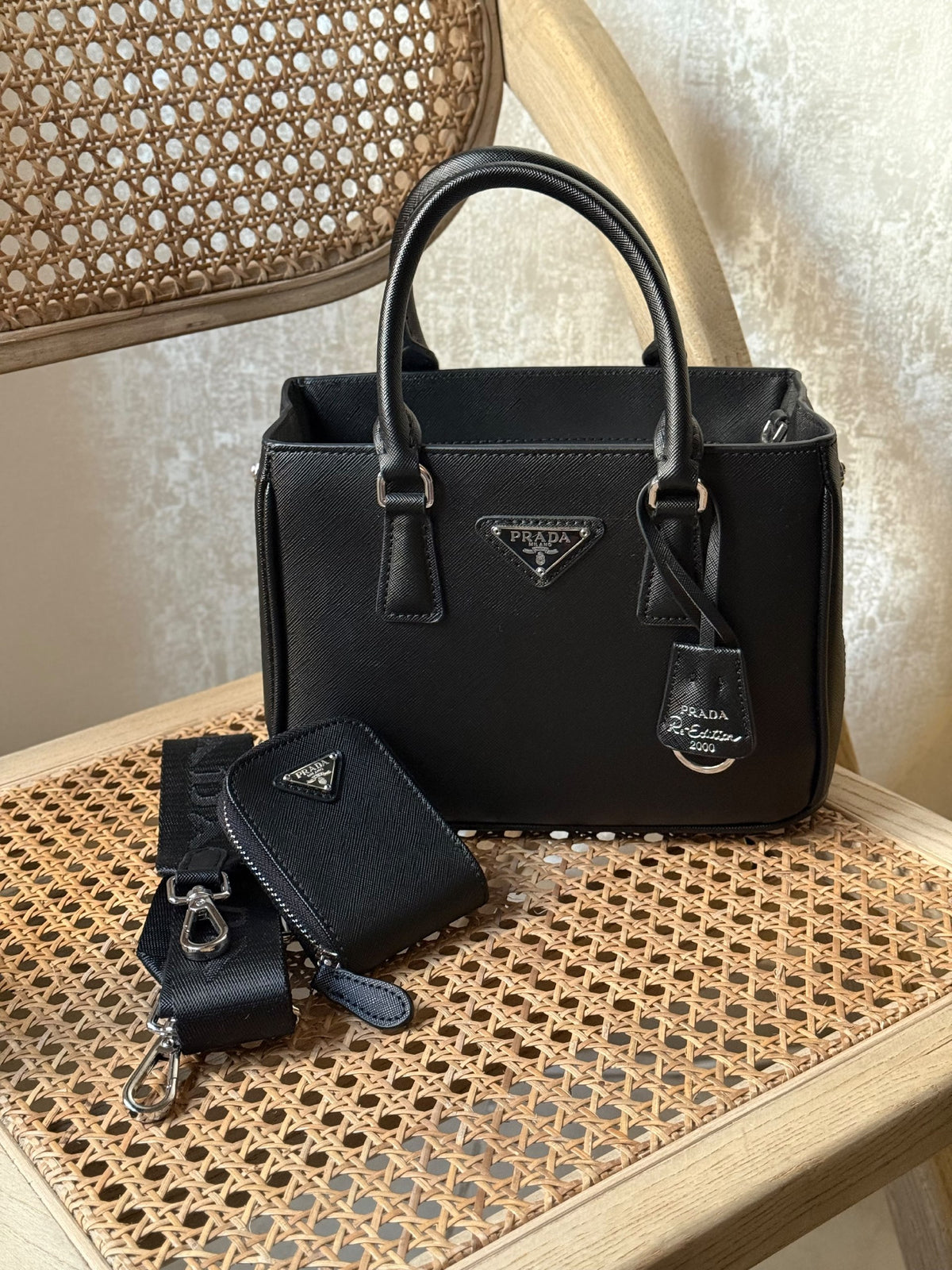 Prada Handbag - Beige, Black