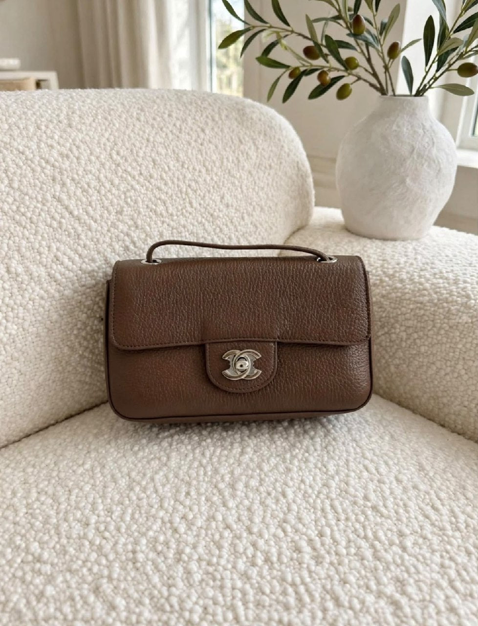 Chanel Pebbled Flap Handbag - 