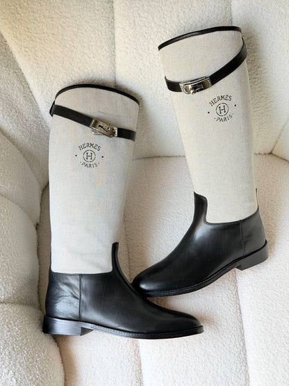 Hermes High Cut Boots - Black
