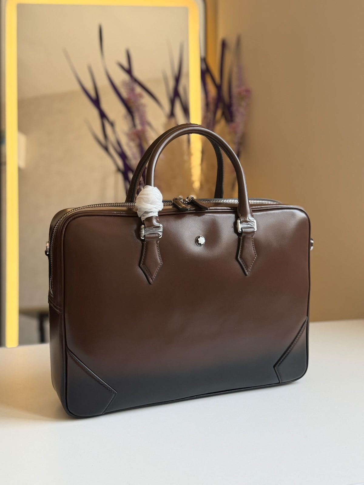 Montblanc Corner-Panel Laptop Bag - Brown