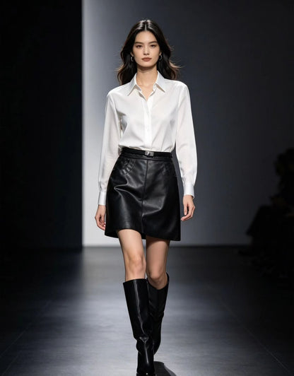 Hermes Skirt - Black, Beige
