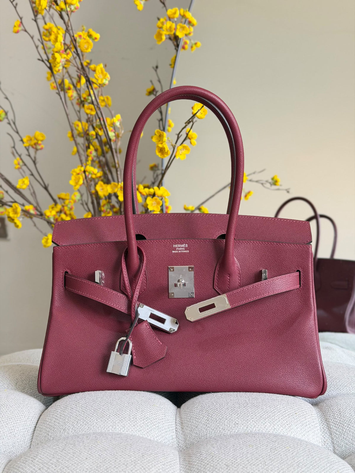 Hermès Structured Handbag - Burgundy
