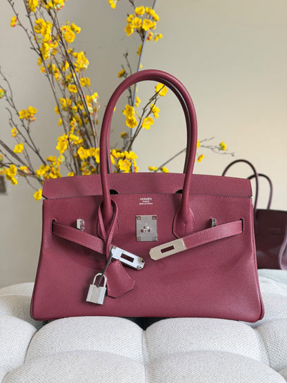 Hermès Structured Handbag - Burgundy