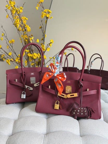 Hermès Structured Handbag - Burgundy