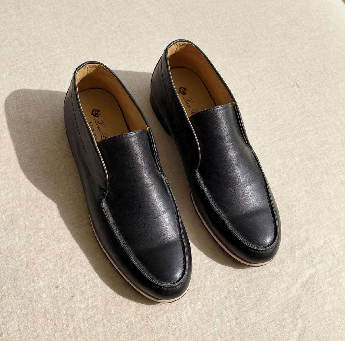 Loro Piana Apron-Toe Loafers - Black