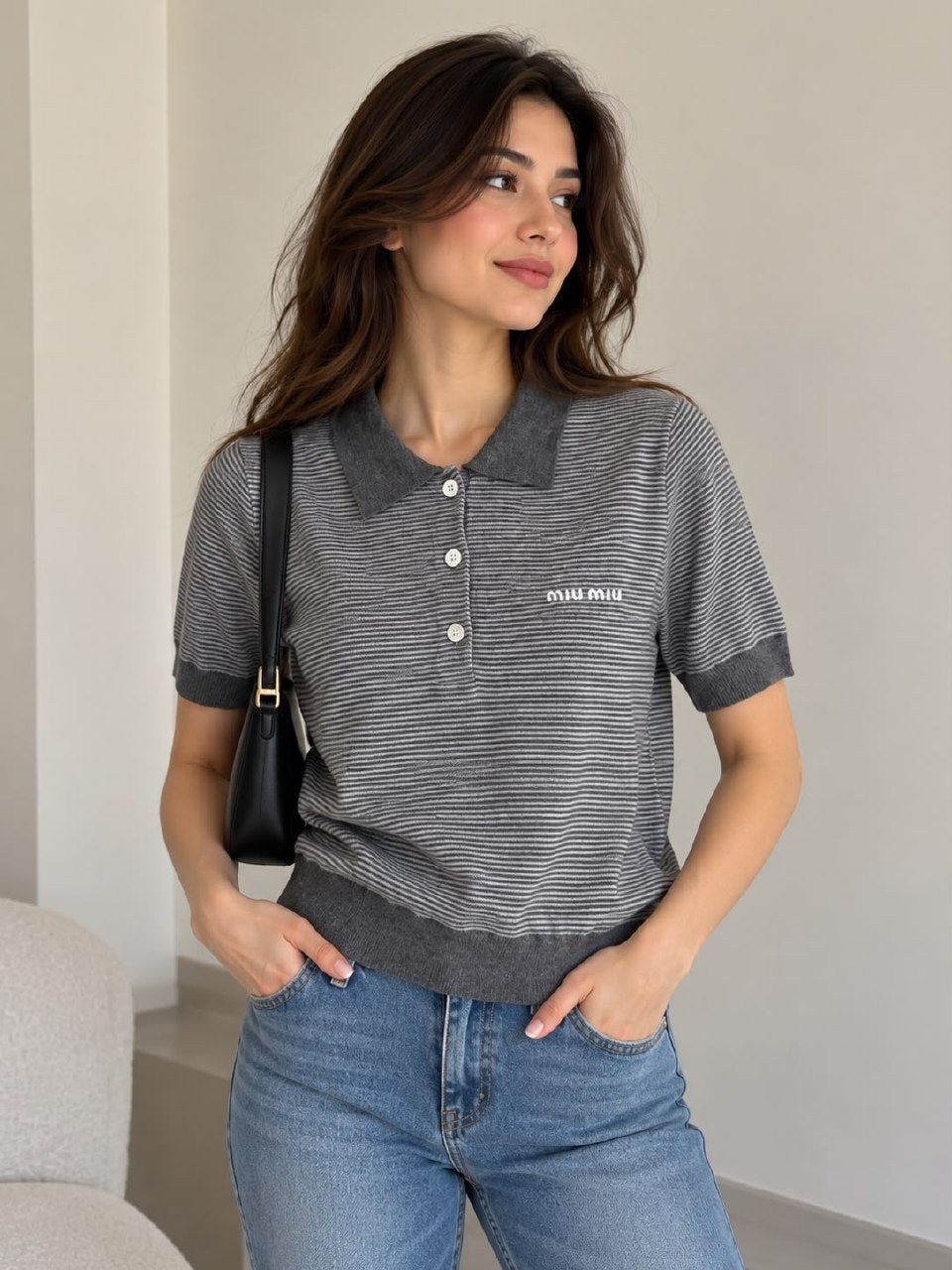 Miu Miu Polo Shirt - Dark Grey