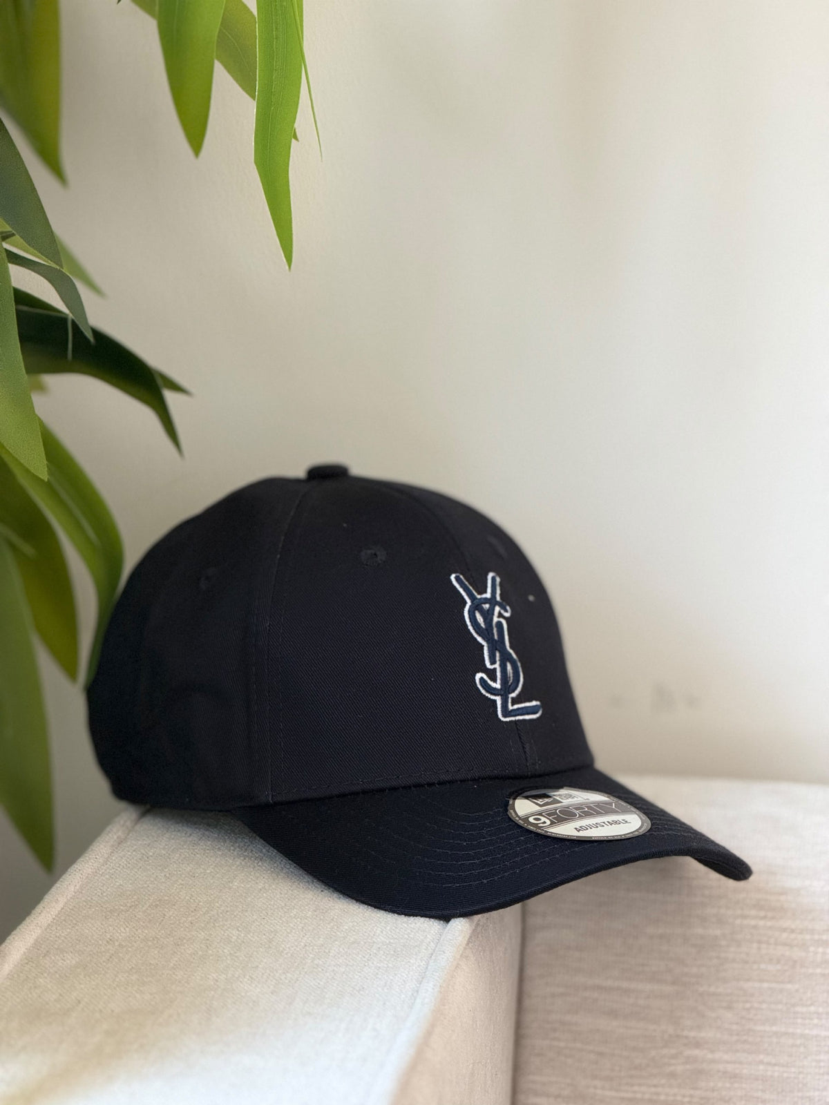 YSL Logo-Front Cap - Black