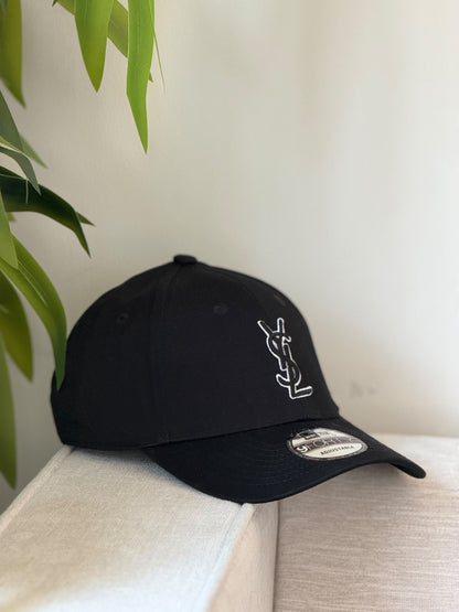 YSL Logo-Front Cap - Black