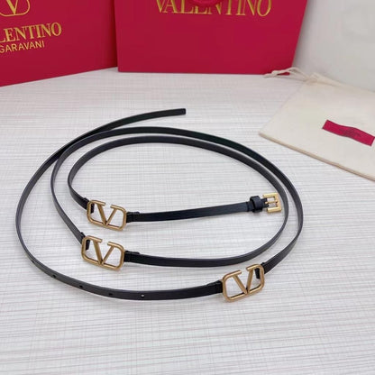 Valentino Logo Buckle Belt - Black