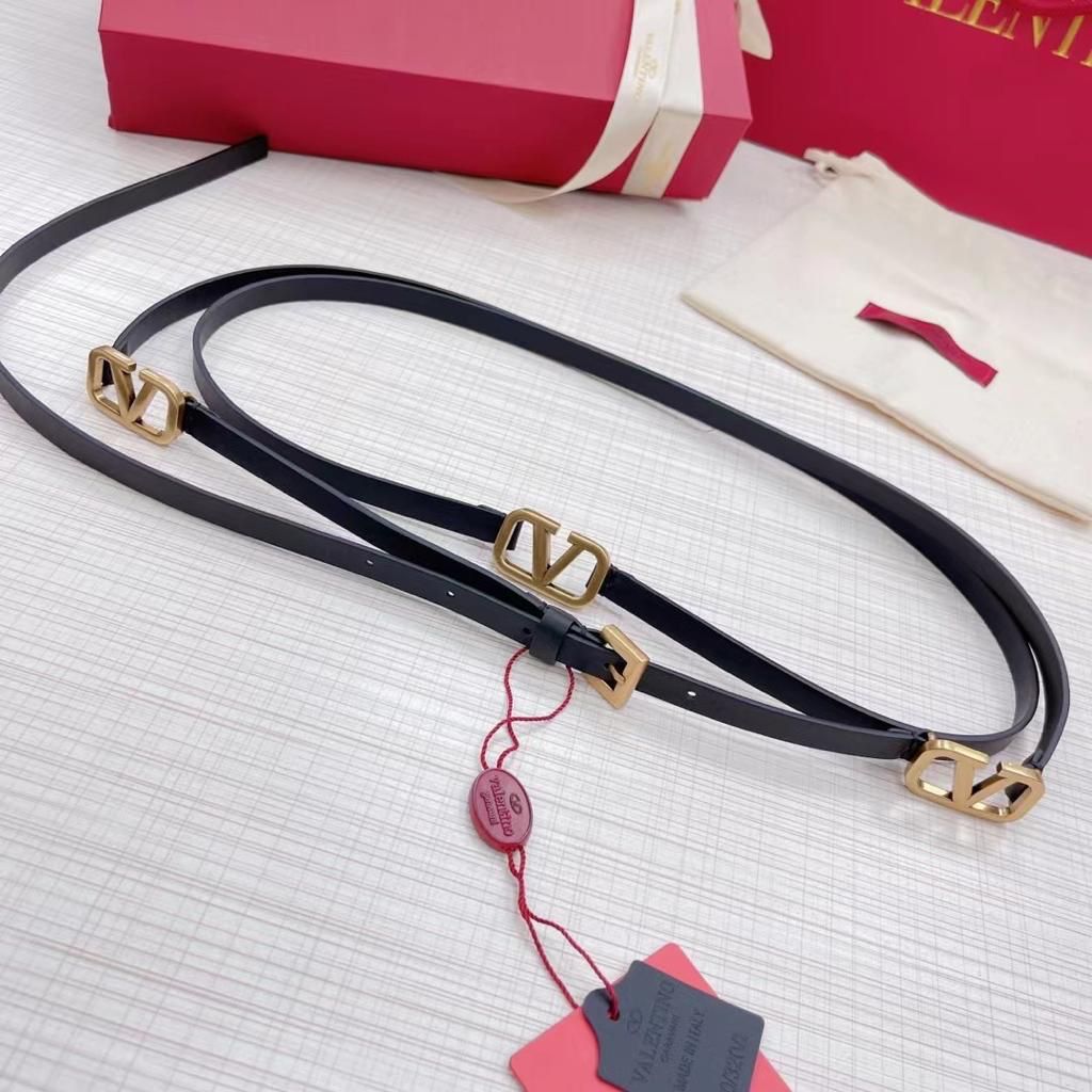 Valentino Logo Buckle Belt - Black