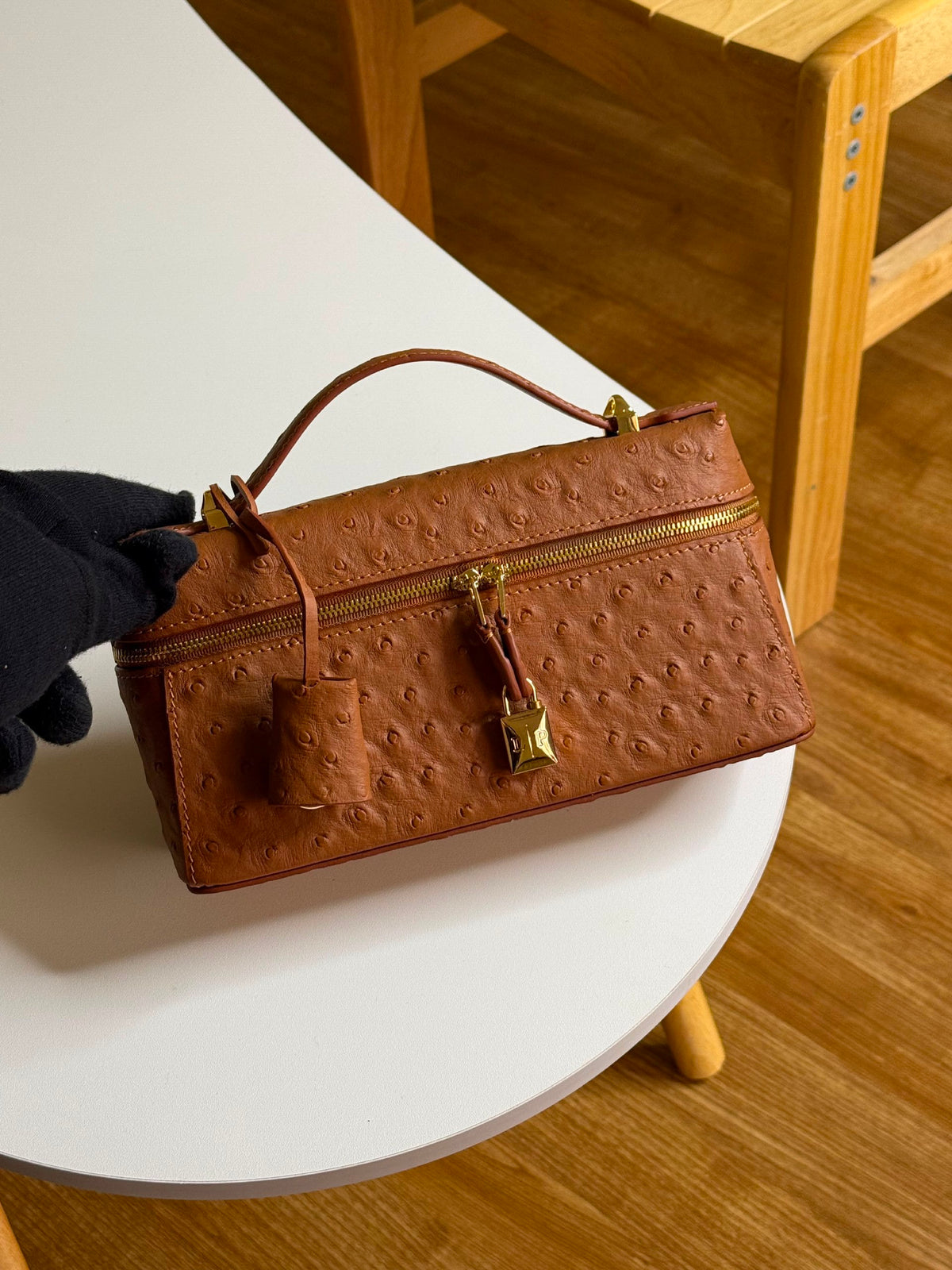 Loro Piana Structured Top-Handle Handbag - Brown