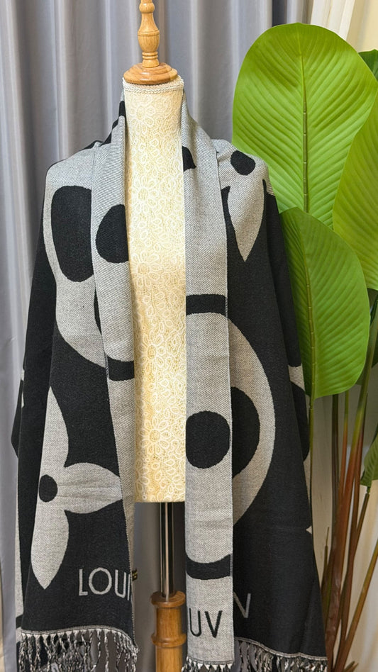 Louis Vuitton Circular Motif Scarf - Black