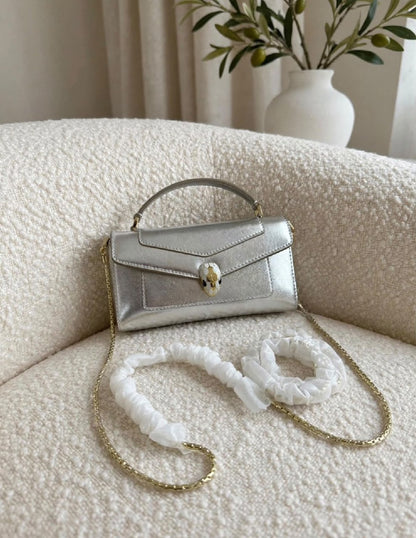 Bulgari Shoulder Bag - Silver Snake Print