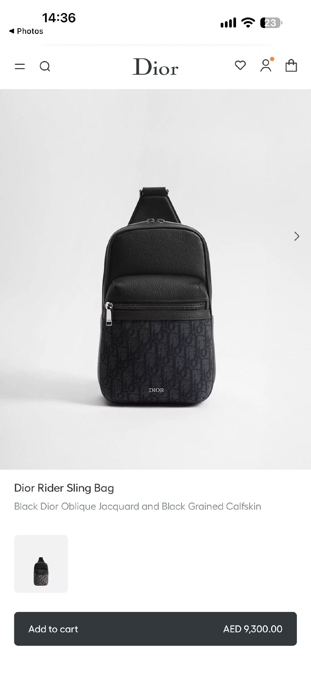 Dior Rider Sling Crossbody Bag - Black