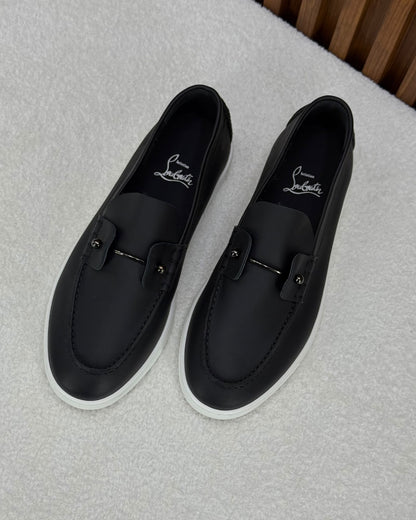 Christian Louboutin Metal-Bar Loafers - Black
