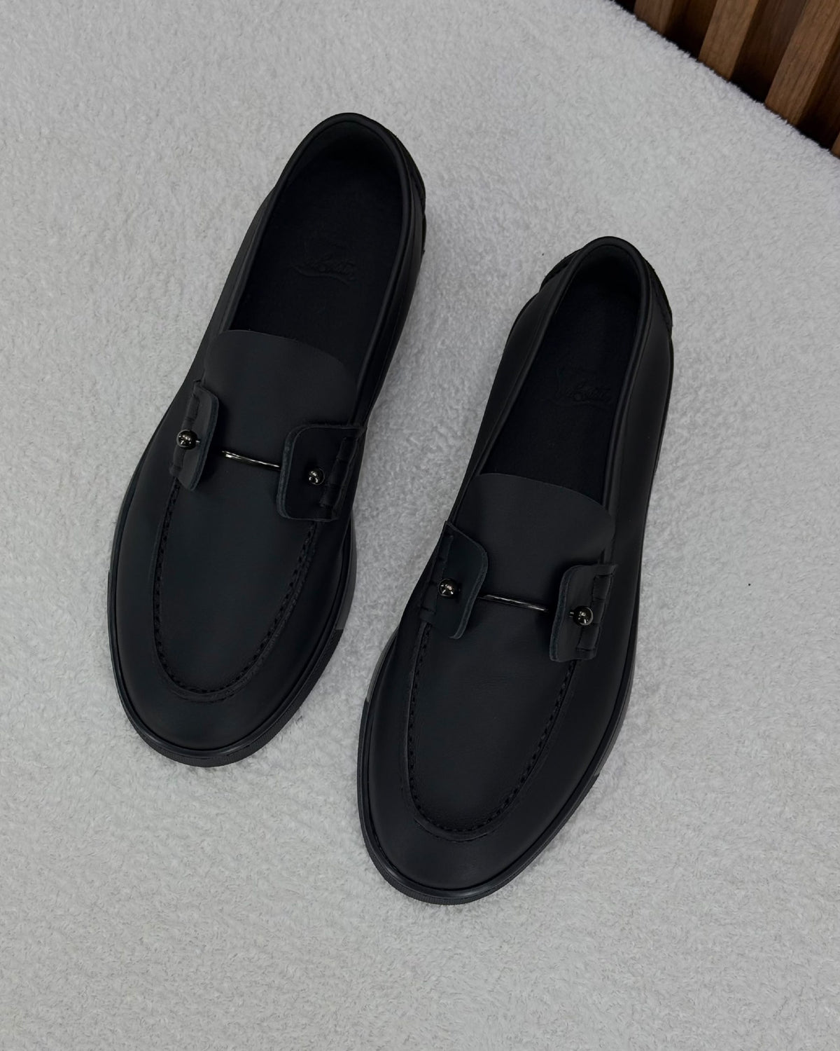 Christian Louboutin Metal-Bar Loafers - Black