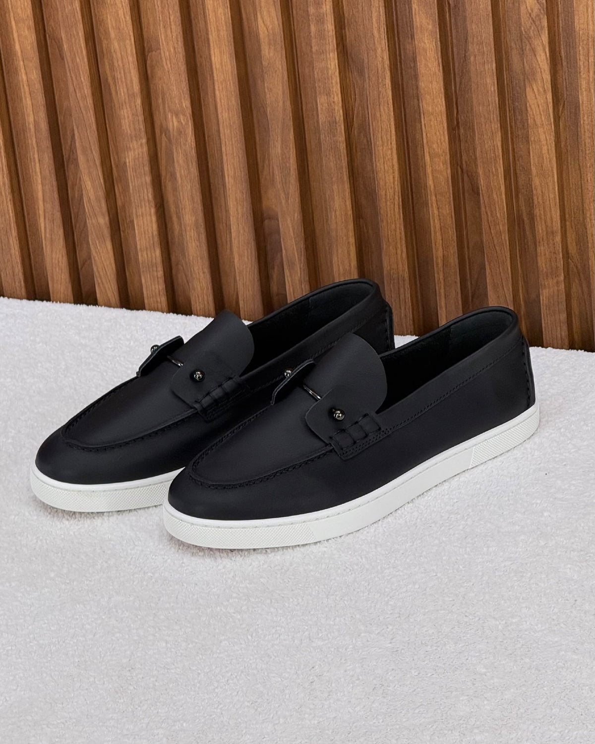 Christian Louboutin Metal-Bar Loafers - Black