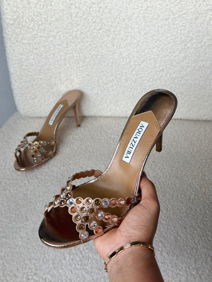 Aquazzura Mule Heels - Beige
