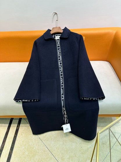 Hermès Coat - Navy, Beige, White