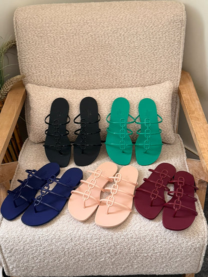 Hermès Slippers - Burgundy, Pink, Black, Green, Navy