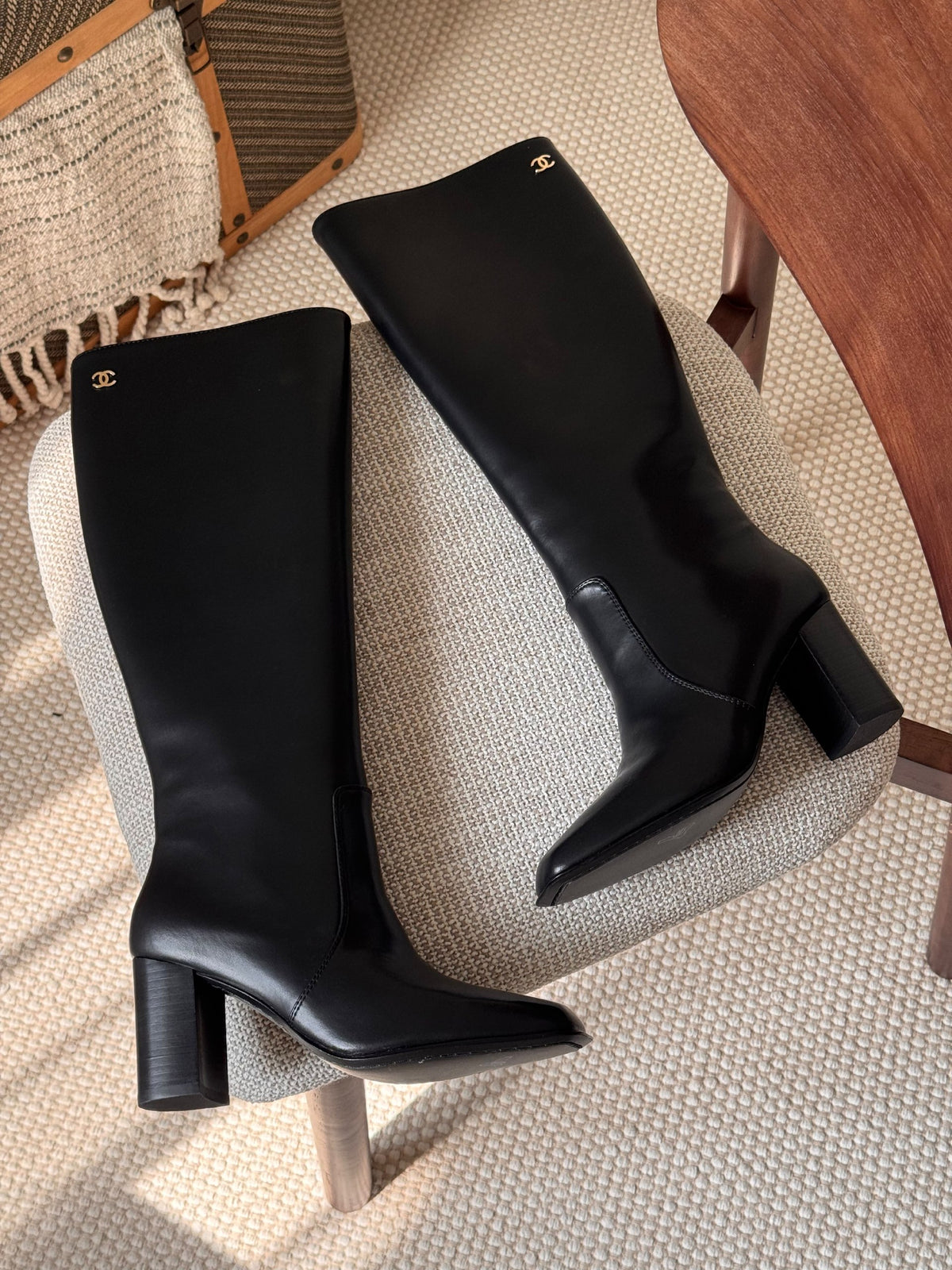 Chanel Pointed-Toe Boots - Black