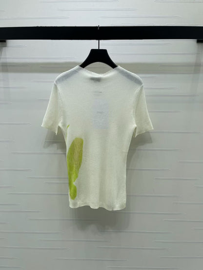 Chanel Graphic Knitted T-Shirt - White