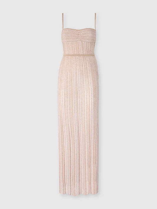 Missoni Striped Knit Dress - Beige