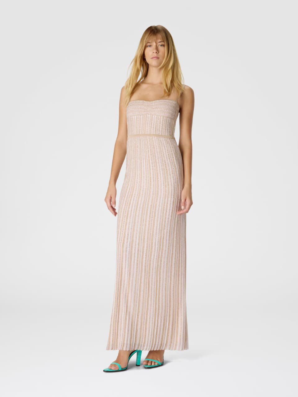 Missoni Striped Knit Dress - Beige