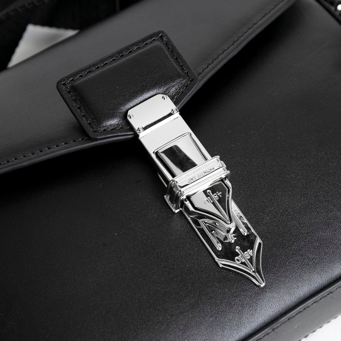 Montblanc Pen Nib Flap Crossbody Bag - Black