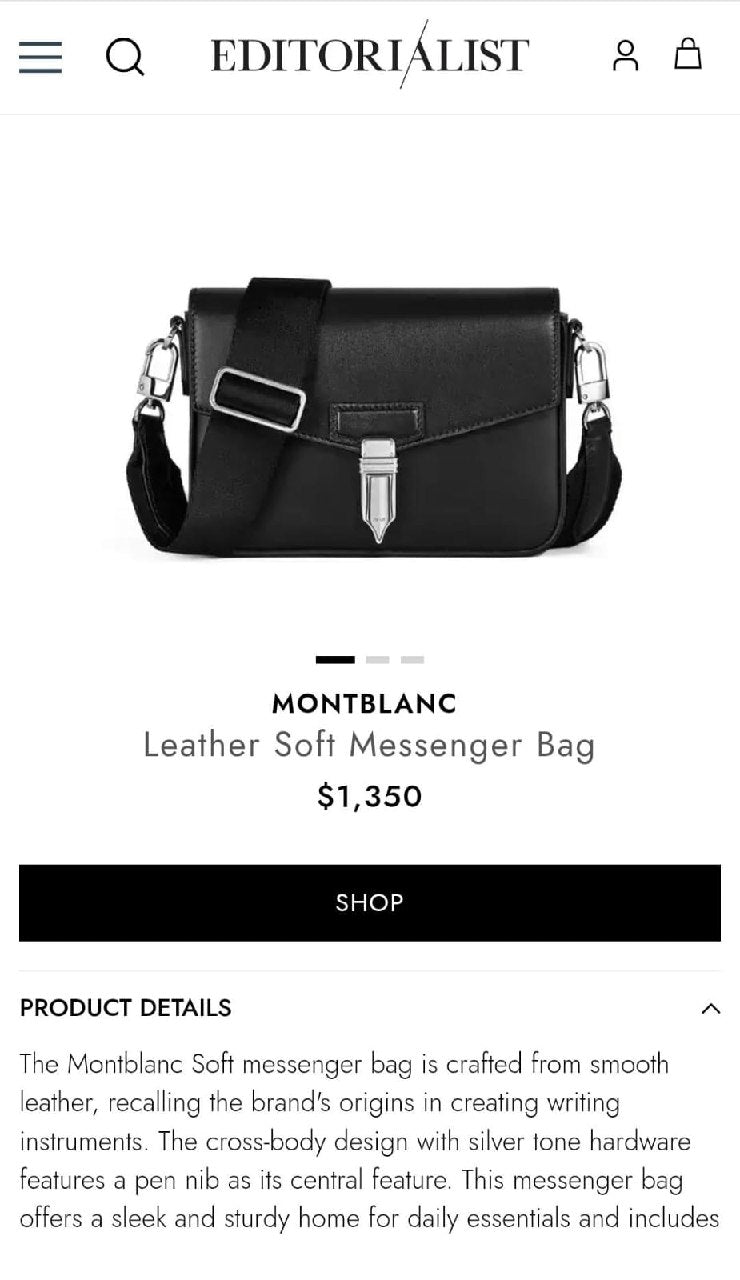 Montblanc Pen Nib Flap Crossbody Bag - Black