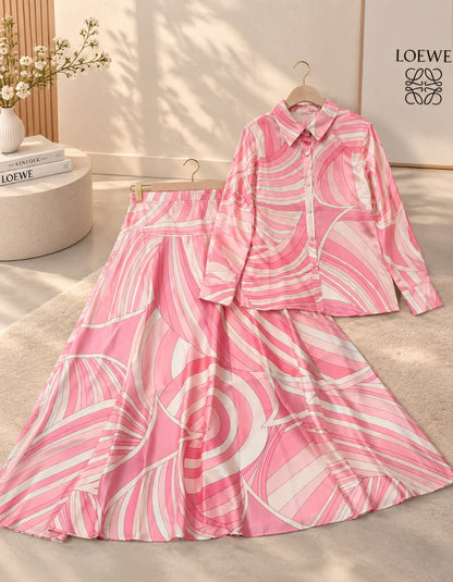 Emilio Pucci Swirl Print Set - Pink, Blue