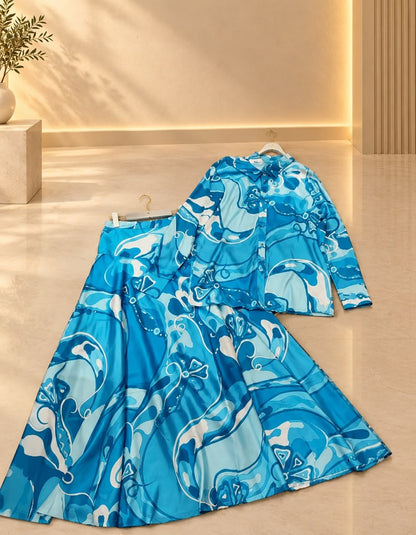 Emilio Pucci Swirl Print Set - Pink, Blue