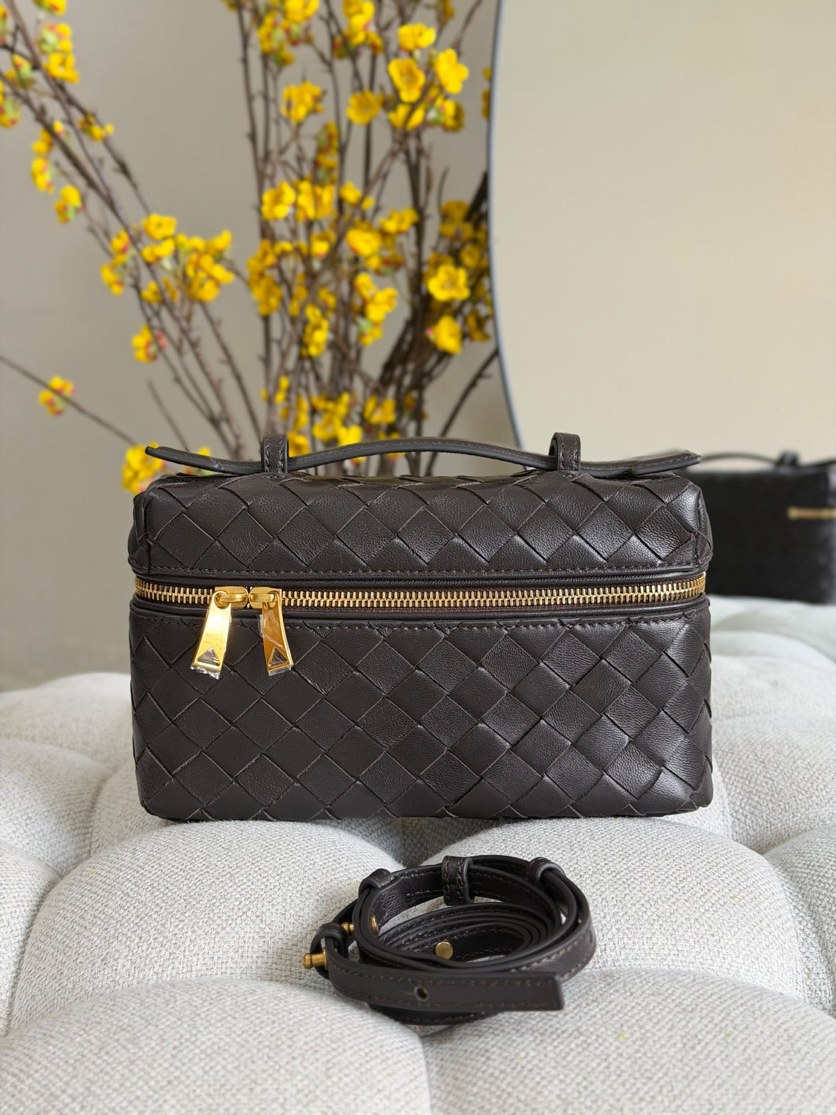 Bottega Shoulder Bag - Dark Brown