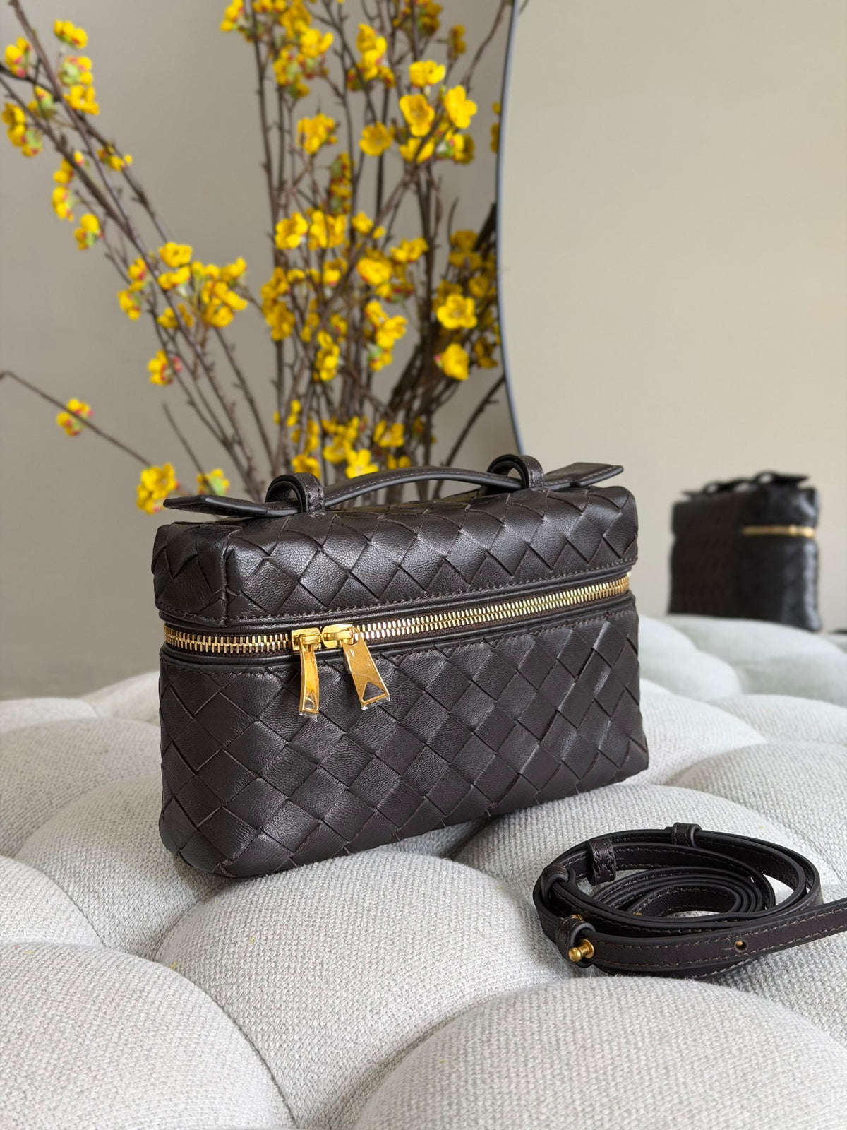 Bottega Shoulder Bag - Dark Brown