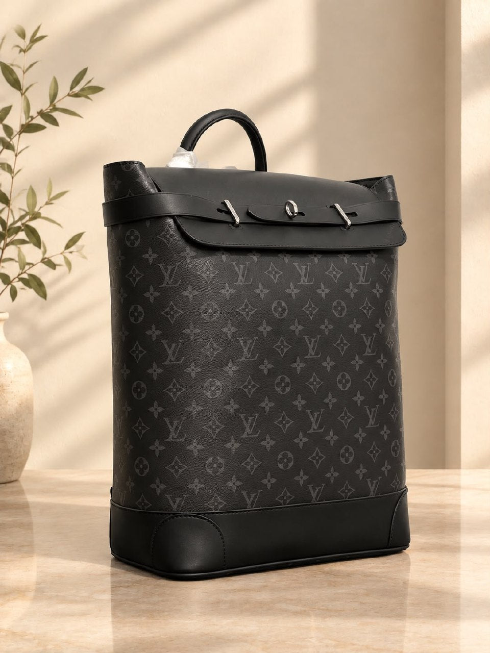 Louis Vuitton Backpack Buckle Flap - Black Monogram