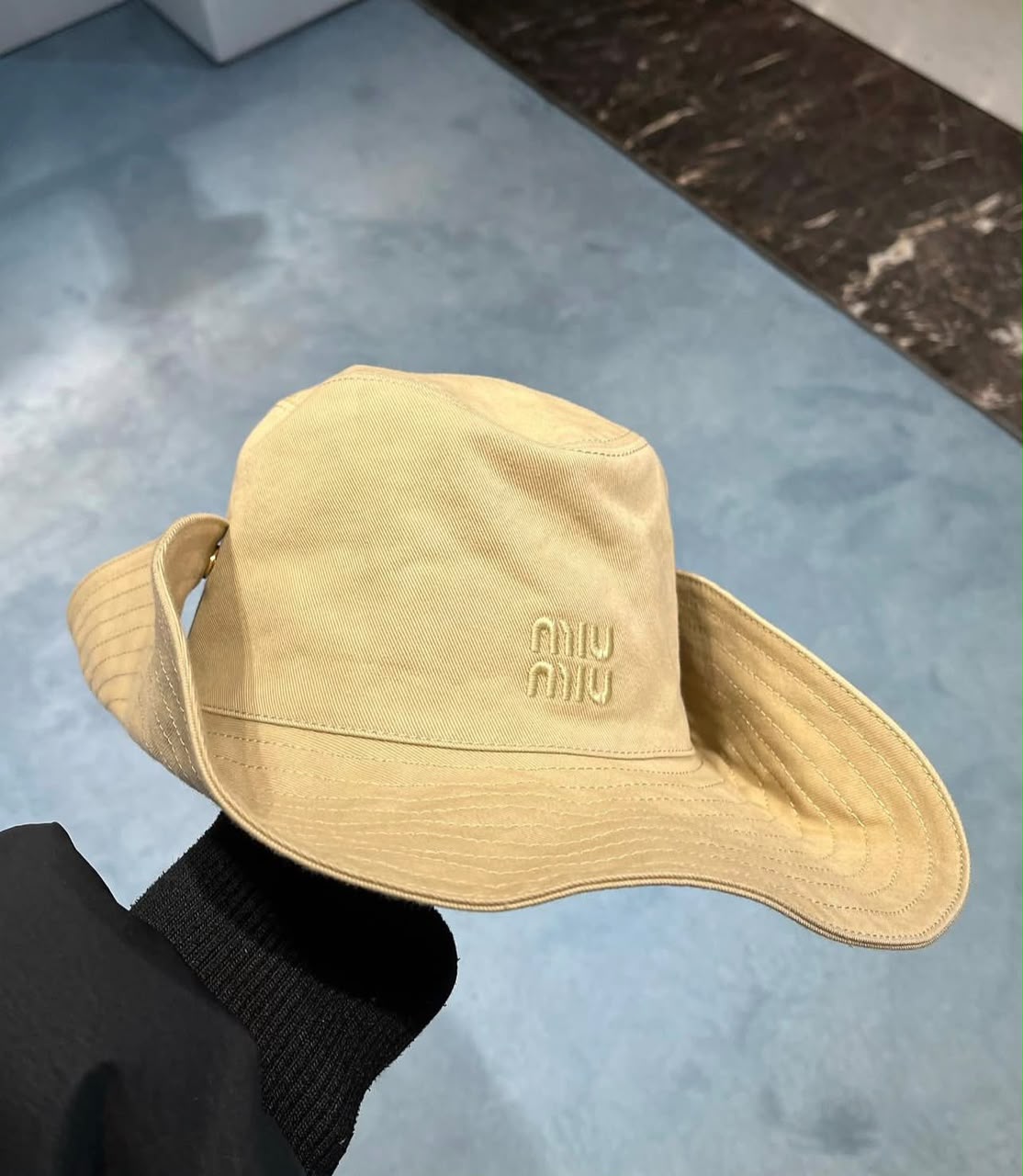 Miu Miu Wide-Brim Bucket Hat - Beige, Pink, Green, Black