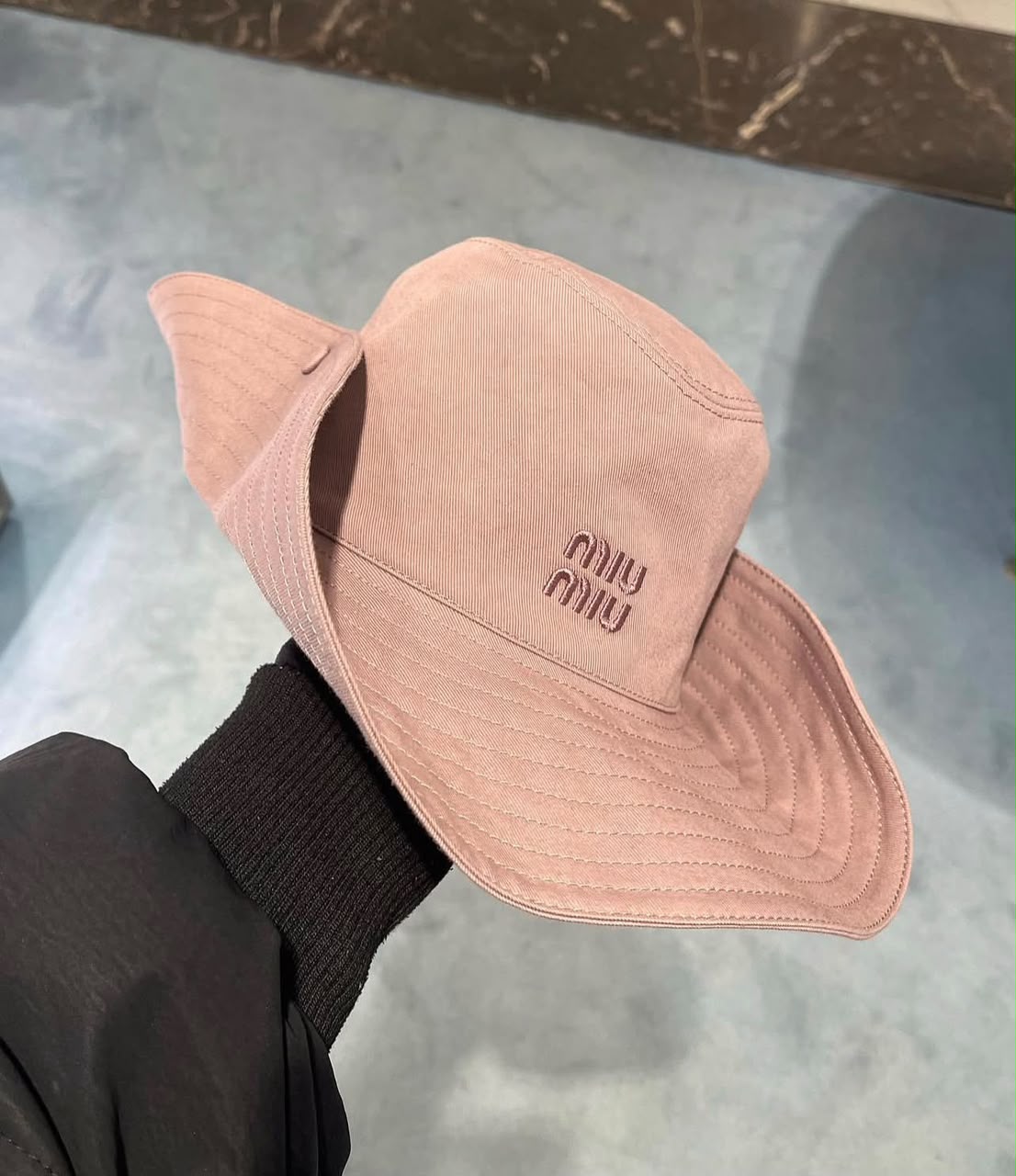 Miu Miu Wide-Brim Bucket Hat - Beige, Pink, Green, Black